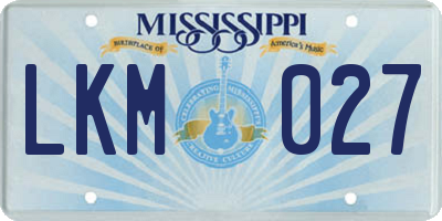 MS license plate LKM027