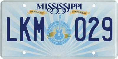MS license plate LKM029