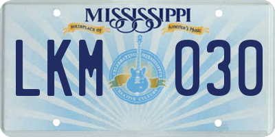MS license plate LKM030