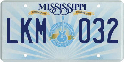 MS license plate LKM032