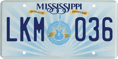 MS license plate LKM036