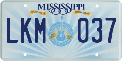 MS license plate LKM037