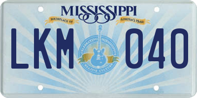 MS license plate LKM040