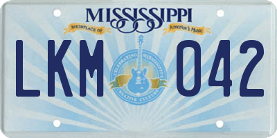 MS license plate LKM042