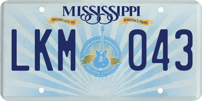 MS license plate LKM043
