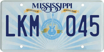 MS license plate LKM045