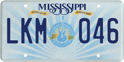 MS license plate LKM046