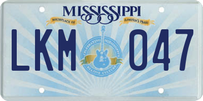 MS license plate LKM047