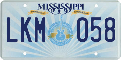 MS license plate LKM058