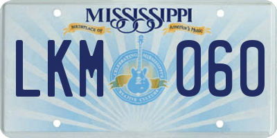 MS license plate LKM060