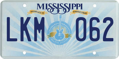 MS license plate LKM062
