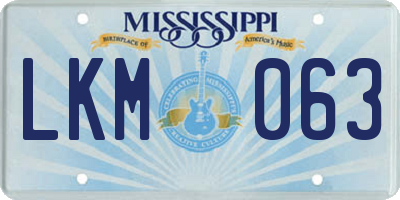 MS license plate LKM063
