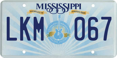 MS license plate LKM067