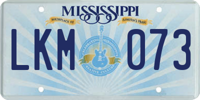 MS license plate LKM073