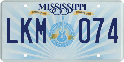 MS license plate LKM074