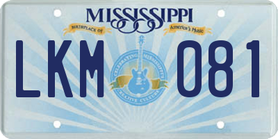 MS license plate LKM081