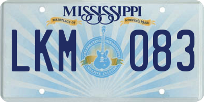 MS license plate LKM083