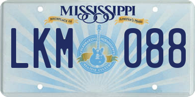 MS license plate LKM088