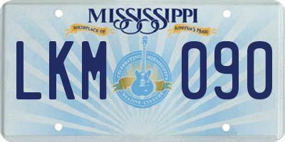 MS license plate LKM090