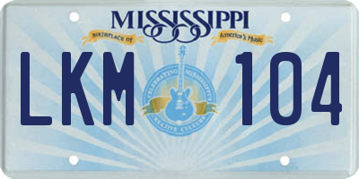 MS license plate LKM104