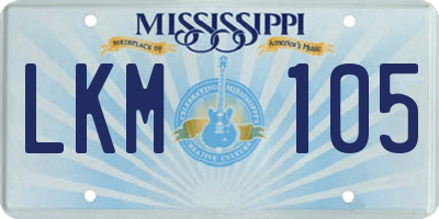 MS license plate LKM105