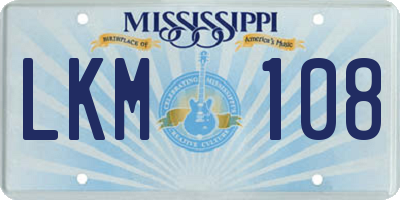 MS license plate LKM108