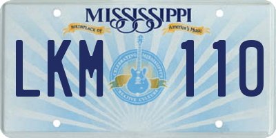 MS license plate LKM110