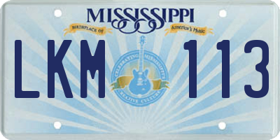 MS license plate LKM113