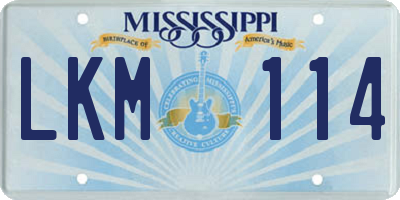 MS license plate LKM114