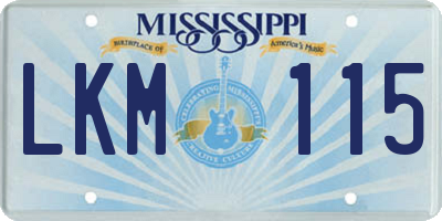 MS license plate LKM115