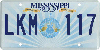 MS license plate LKM117
