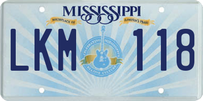 MS license plate LKM118