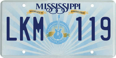 MS license plate LKM119
