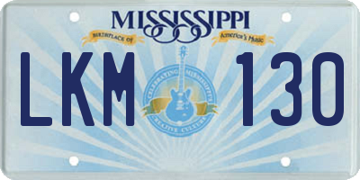 MS license plate LKM130
