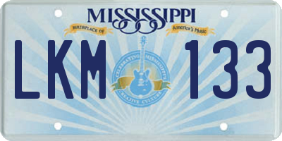 MS license plate LKM133