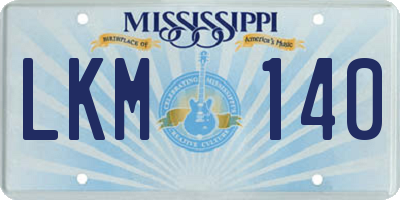 MS license plate LKM140