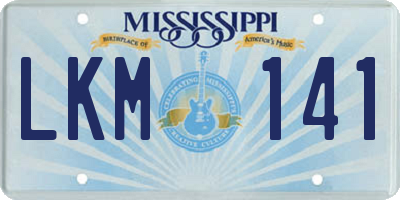 MS license plate LKM141