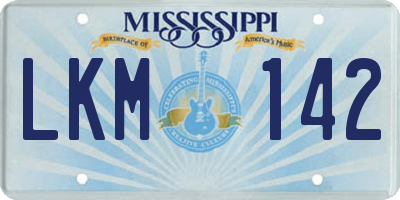 MS license plate LKM142