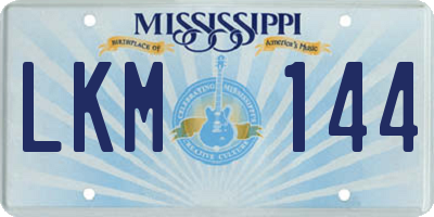 MS license plate LKM144