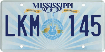 MS license plate LKM145