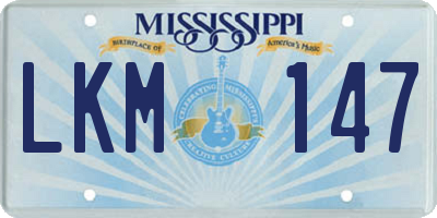 MS license plate LKM147