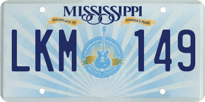 MS license plate LKM149