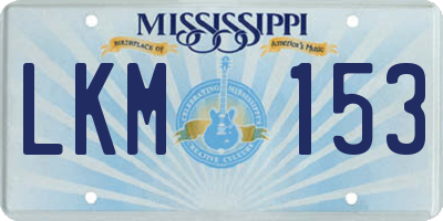 MS license plate LKM153