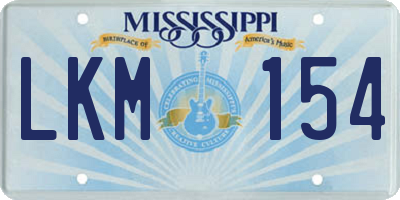 MS license plate LKM154