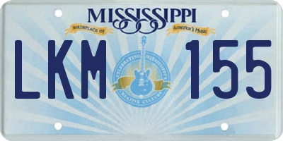 MS license plate LKM155