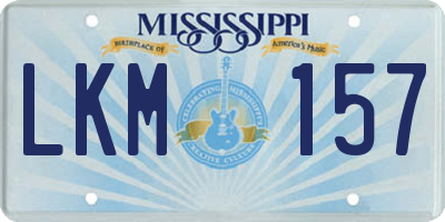 MS license plate LKM157