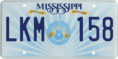 MS license plate LKM158