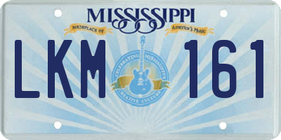 MS license plate LKM161