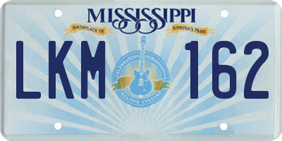 MS license plate LKM162