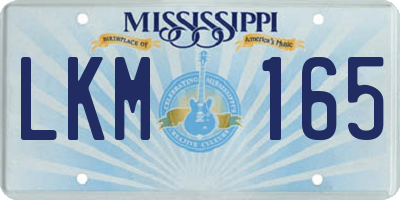 MS license plate LKM165